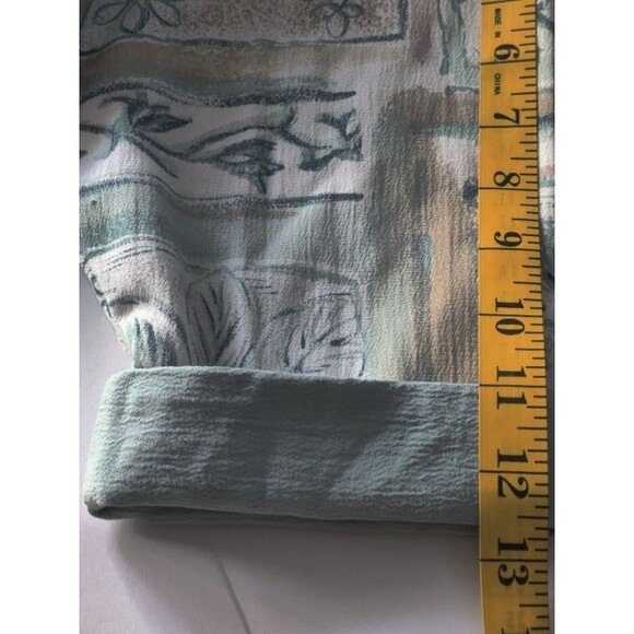 Lighthouse Point Women's Floral Top Button Front Short Sleeve Ivory Size Small - Picture 10 of 11